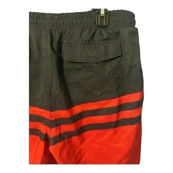 Club Room Mens Colorblock Red/Blue Striped Swim Trunks - Picture 5 of 8
